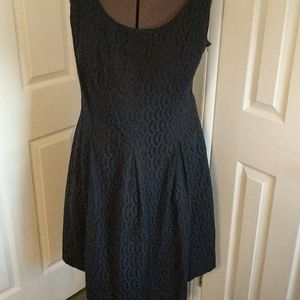 Navy blue eyelet dress